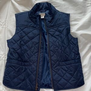 J. Crew Dark Blue Quilted Vest